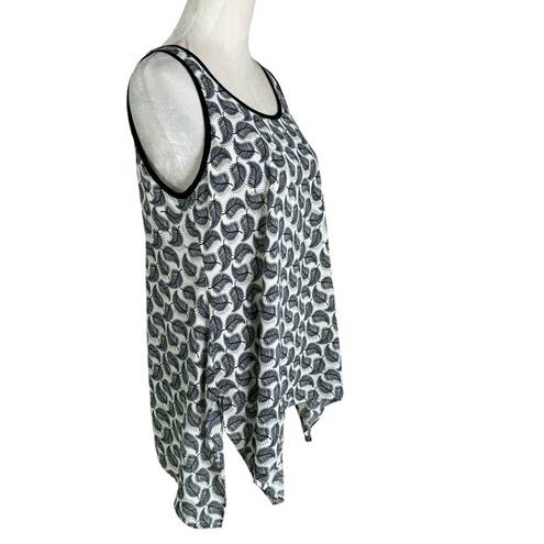 Karen Kane  Leaf Print Asymmetric Hem Tunic Tank Top Size S NWT