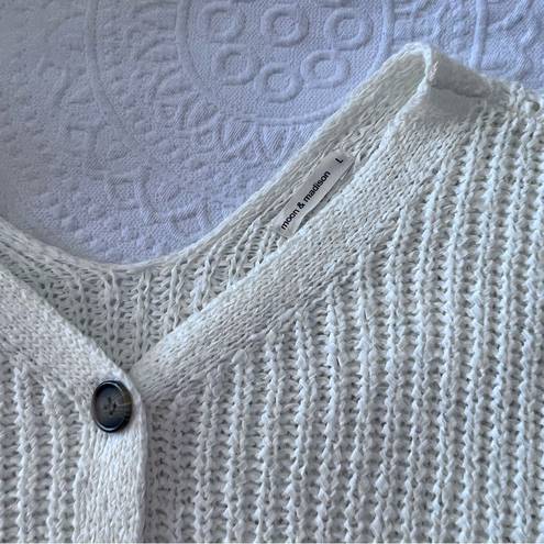 The Moon  & MADISON Rib Knit button front cardigan
