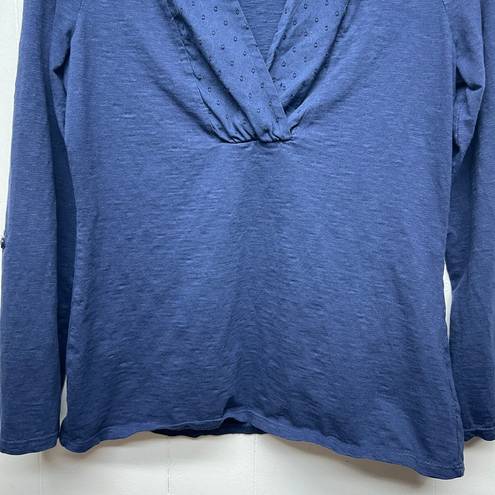 Coldwater Creek  V-Neck Long Sleeve Blue Top Women's Size XS Workwear Casual