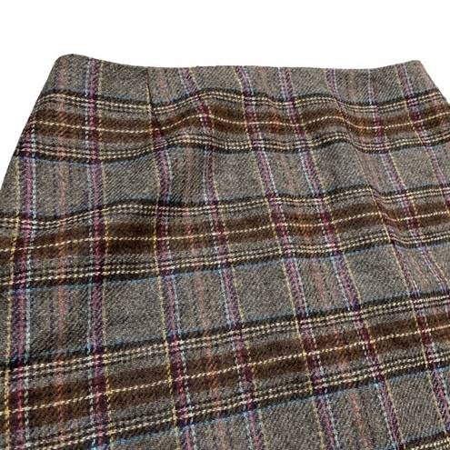 The Moon WOMEN'S Boden British Tweed by brown gray plaid skirt