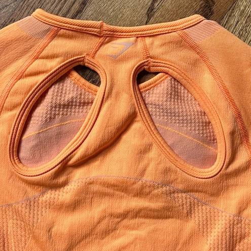 Gymshark  Ultra Seamless Crop Top Neon Orange Sz S