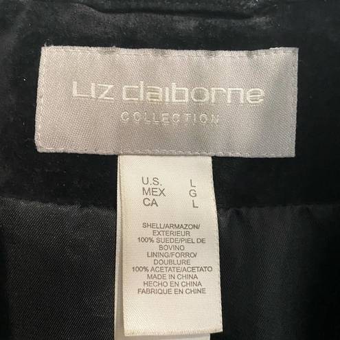 Liz Claiborne  Black Suede Leather Vintage Jacket Sz L