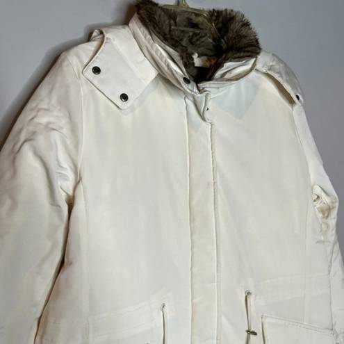 Talbots  white down puffer parka coat