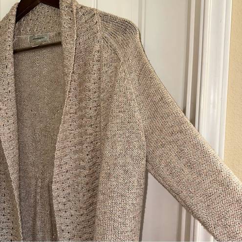 Dress Barn  light tan knit open front cardigan sweater women, M