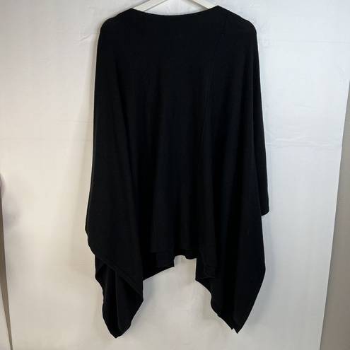 Chico's Chico’s Size S / M Poncho Sweater Women’s Cotton Cashmere Blend Black Cape Tunic