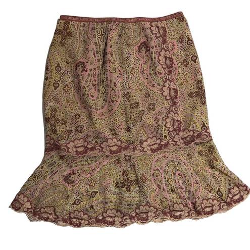 Cynthia Steffe Vintage Y2K  Pink Paisley Print Skirt