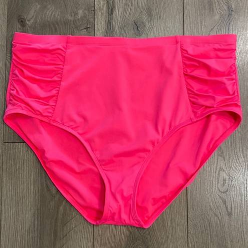 La Blanca  High Waist Ruched Pink Swim Bottoms Size 20W