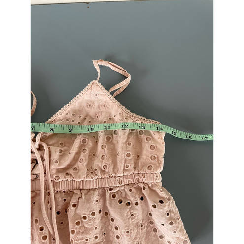 Aerie  pink top womens, cropped spaghetti strap lacey size S
