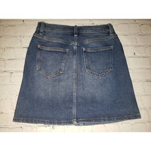 Krass&co NWT Arizona Jean  Jrs Size 1 Button Front Denim Blue Jean Skirt