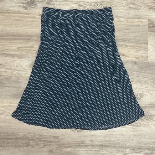 Think & Believe Italia Blue & White Print Pull On Elastic Waist Skirt Size Small