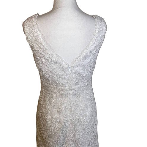 Shoshanna  Dress Lace White Floral Lace Sheath Dress Anthropologie, Size 4