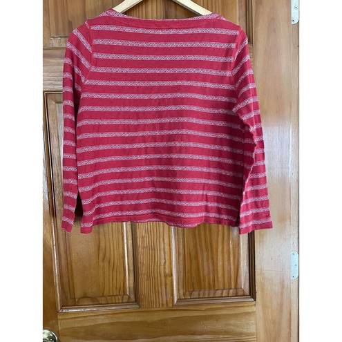 Krass&co LRL Lauren Jeans  Womens Longsleeve Tee Size M red white stripes