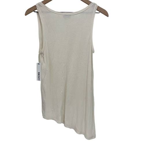 DKNY  Ivory White Asymmetrical Tank Top Size XS New