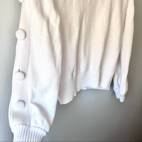 Banana Republic  White Sweater Buttoned Sleeves