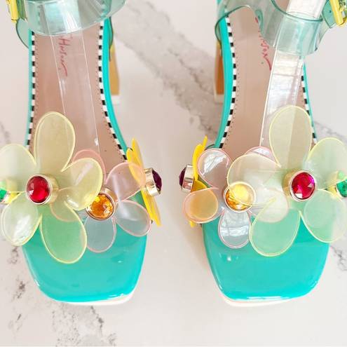 Betsey Johnson  Beckket Turquoise Multi Transparent Flower Sandals