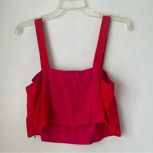 Petal and Pup  Lula Red & Pink Colorblock Cropped Tank Top 4