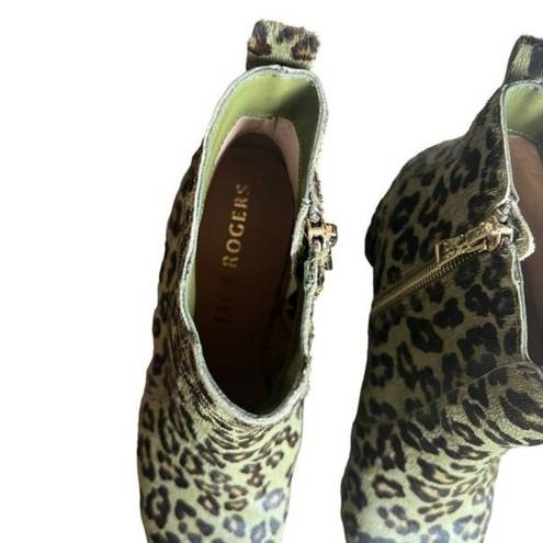 Jack Rogers  booties cow fur cheetah print 6 1/2 Medium heeled