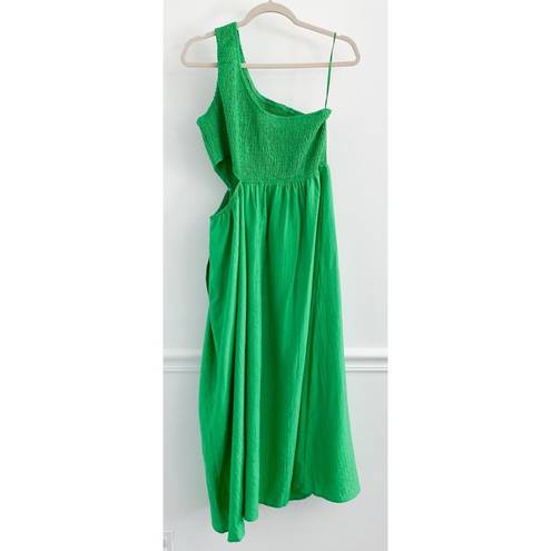 Davi & Dani Boutique Green Cutout Smocked Midi Dress