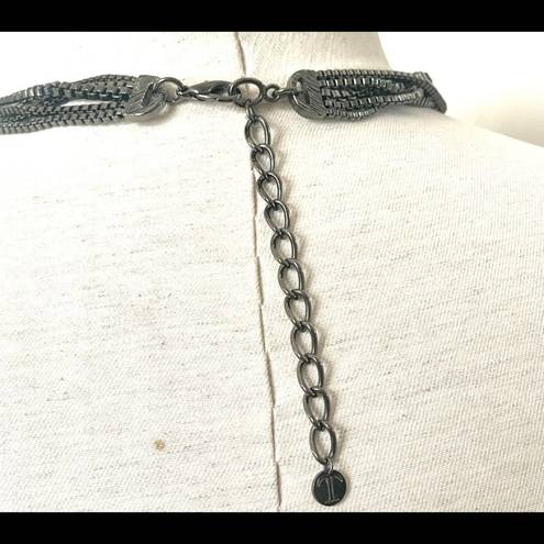 Talbots  gunmetal black multi strand necklace