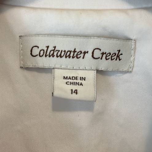 Coldwater Creek  White Spring & Summer Blazer Jacket with Pockets Size 14