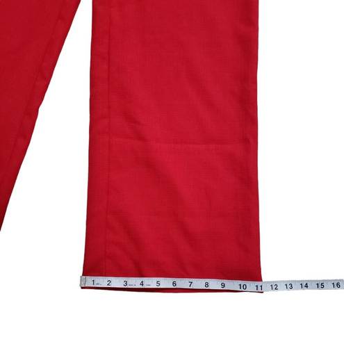 Lulus  Pants Womens Large Red High Waisted Trouser Wide Leg Pockets Office