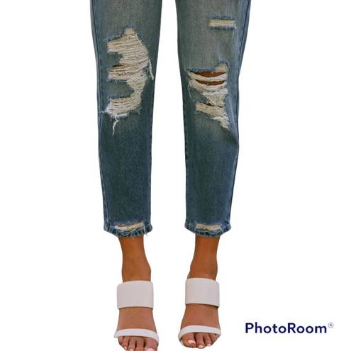 KanCan USA KanCan Kerrigan Busted Knee Distressed Mom Jeans