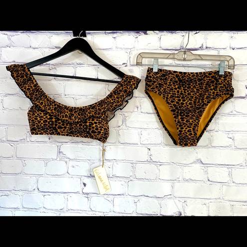 Cabana Del Sol  Leopard Ruffle Bikini