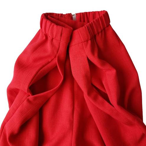 Lulus  Pants Womens Large Red High Waisted Trouser Wide Leg Pockets Office