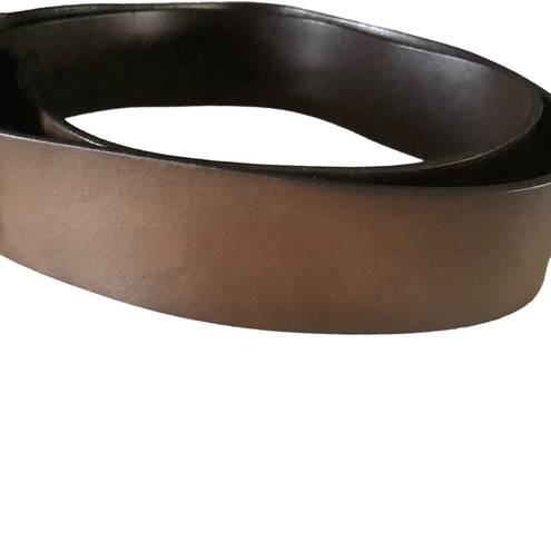 Amanda Smith Vtg  genuine leather chocolate brown cowgirl belt metal buckle Sz L