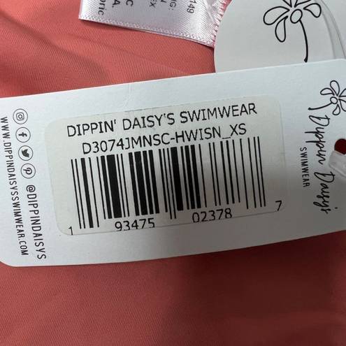 Daisy NWT Dippin 's High Waisted Knot Cheeky Bikini Bottom Pink Coral XS