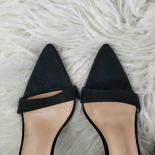 Boohoo  Black Pointed Toe Slingback Strappy Heels 8