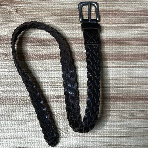 Gap  Brown Leather Braided Belt Size Small