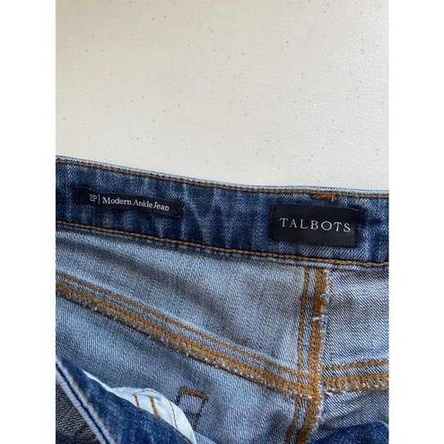 Talbots Women's  Modern Ankle Jeans - Size 12P - Blue Petite EUC!