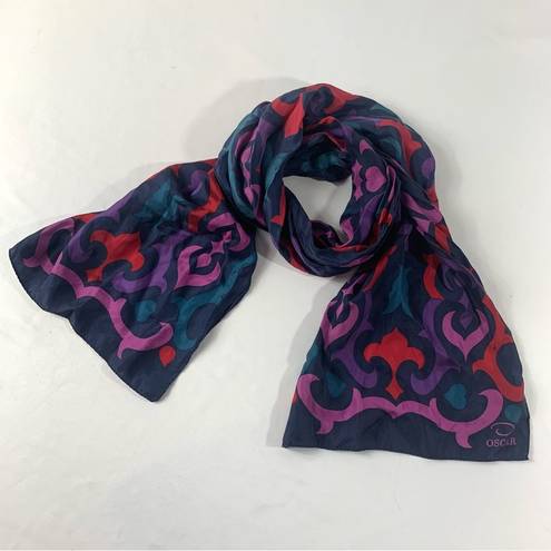 Oscar de la Renta  Silk Scarf - Abstract & Heart Print