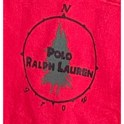 Polo VTG  Ralph Lauren Womens Shirt Size Large Button Front Red Compass Evergreen