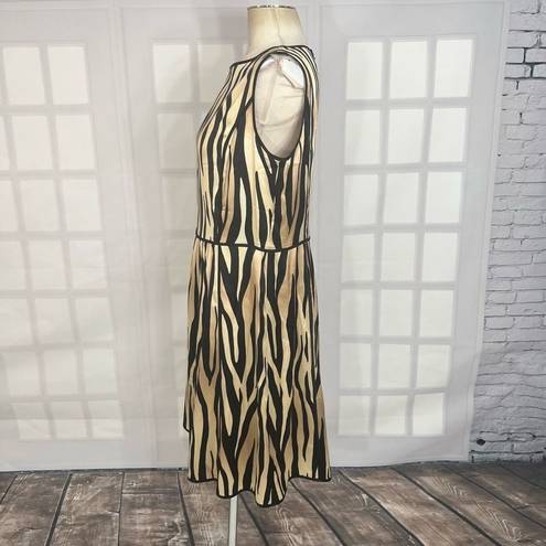 St. John  silk tiger print sleeveless a-line dress size 12