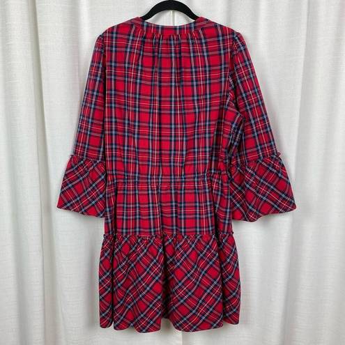 Draper James  Red Angie Plaid Avery Shirt Dress Sz.L