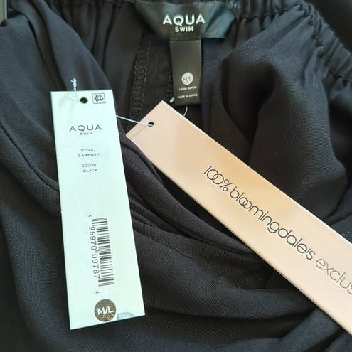 AQUA  Swim Womens Black Sarong Beachwear Skirt Cover Up Size M/L NWT