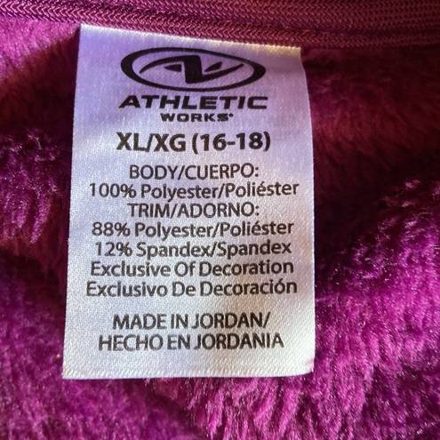 Athletic Works  Full Zip Purple Fleece Jacket Size XL