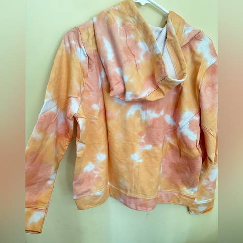 Skinny Girl  Jeans Orange/Pink Tye Dye Women's Zip up Hoodie. Size Large.