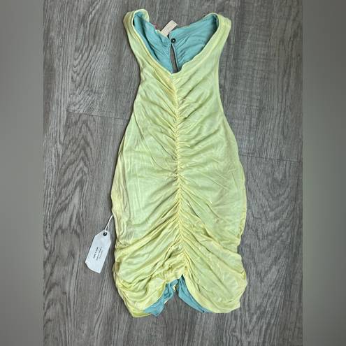 Pilcro Reversible Top Anthropologie Ruched Tank Blue +Green Size Large