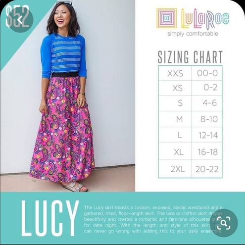 LuLaRoe  Lucy Blue Paisley Print Maxi Skirt NWT