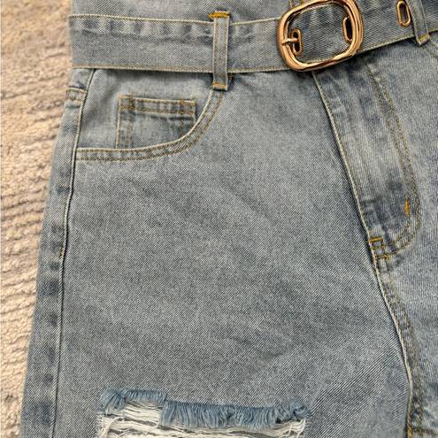 Kittenish Blue Jean Shorts with Belt Size S