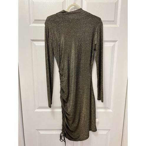 n:philanthropy  Demetra Mini Dress Metallic Gold Black Sparkle Size Large Ladies