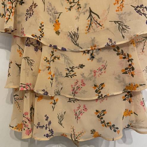 Rebecca Minkoff  Alexis Peach Floral Tiered Tank Top