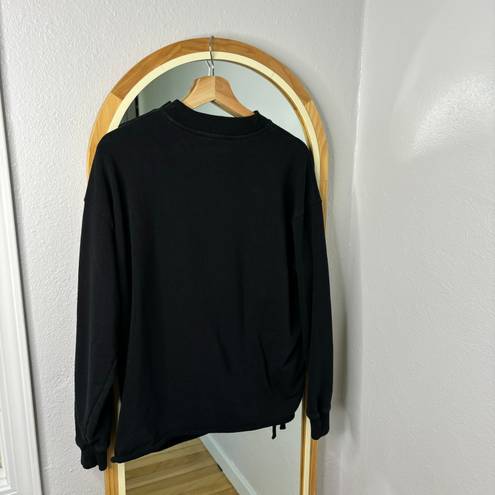 All Saints Able black side ruched crewneck pullover sweatshirt