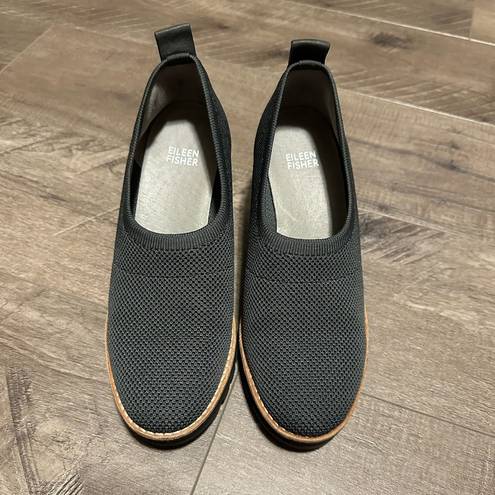 Eileen Fisher  Marie Slip On Cushioned Wedge Grey Graphite 7.5 NWOB