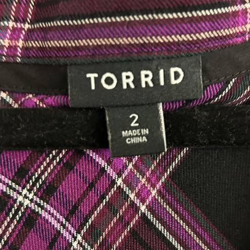 Torrid Plaid Print Peplum Tunic Top