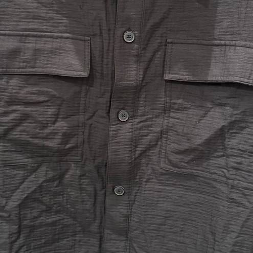 Oak + Fort nwt  and black textured button up shirt OW-8546-M xs