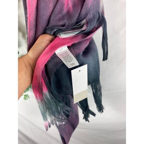 BP 4/$25  Nordstrom Gray White Pink Tie Dye Fringe Scarf